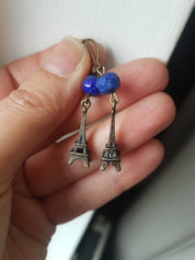 EIFFEL TOWER EARRINGS WITH LAPISLAZULIS