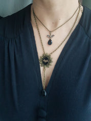 TINY BAT & BLACK-ONYX DROPS jewellery set