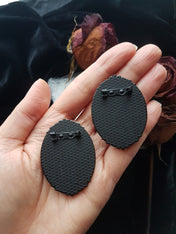 SKULL CORPSE BRIDE AND GROOM CAMEO BROOCH SET