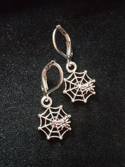 SMALL SPIDERWEB CHARM EARRINGS