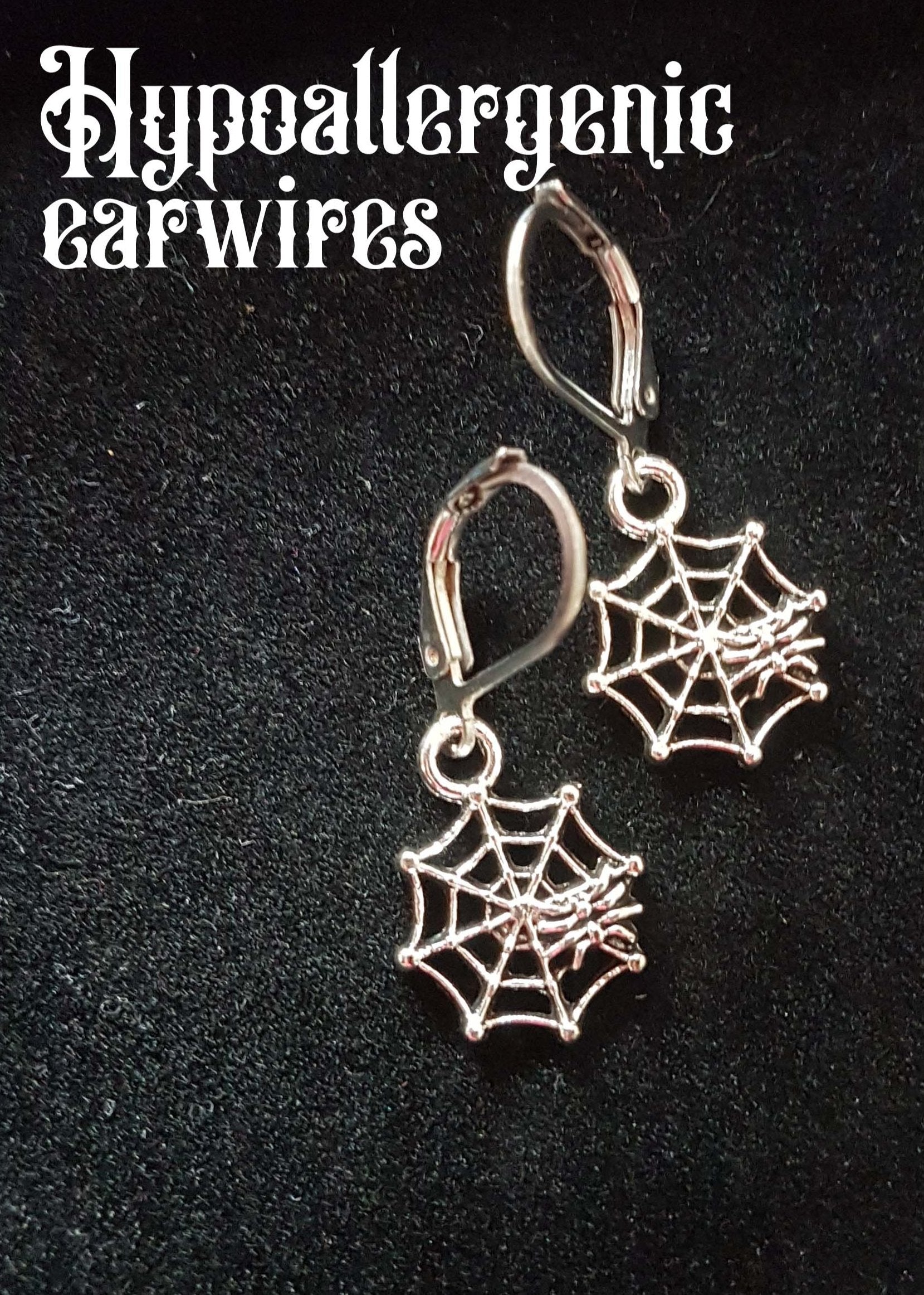 SMALL SPIDERWEB CHARM EARRINGS