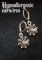 SMALL SPIDERWEB CHARM EARRINGS