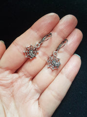 SMALL SPIDERWEB CHARM EARRINGS