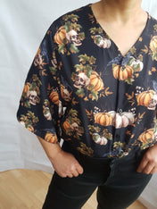MACABRE PUMPKINS SKULLS RAVENS SHIRT 1