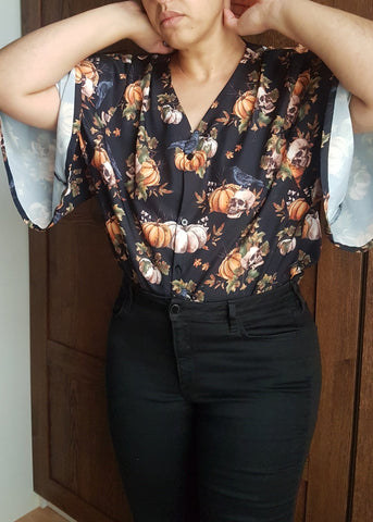 MACABRE PUMPKINS SKULLS RAVENS SHIRT 7