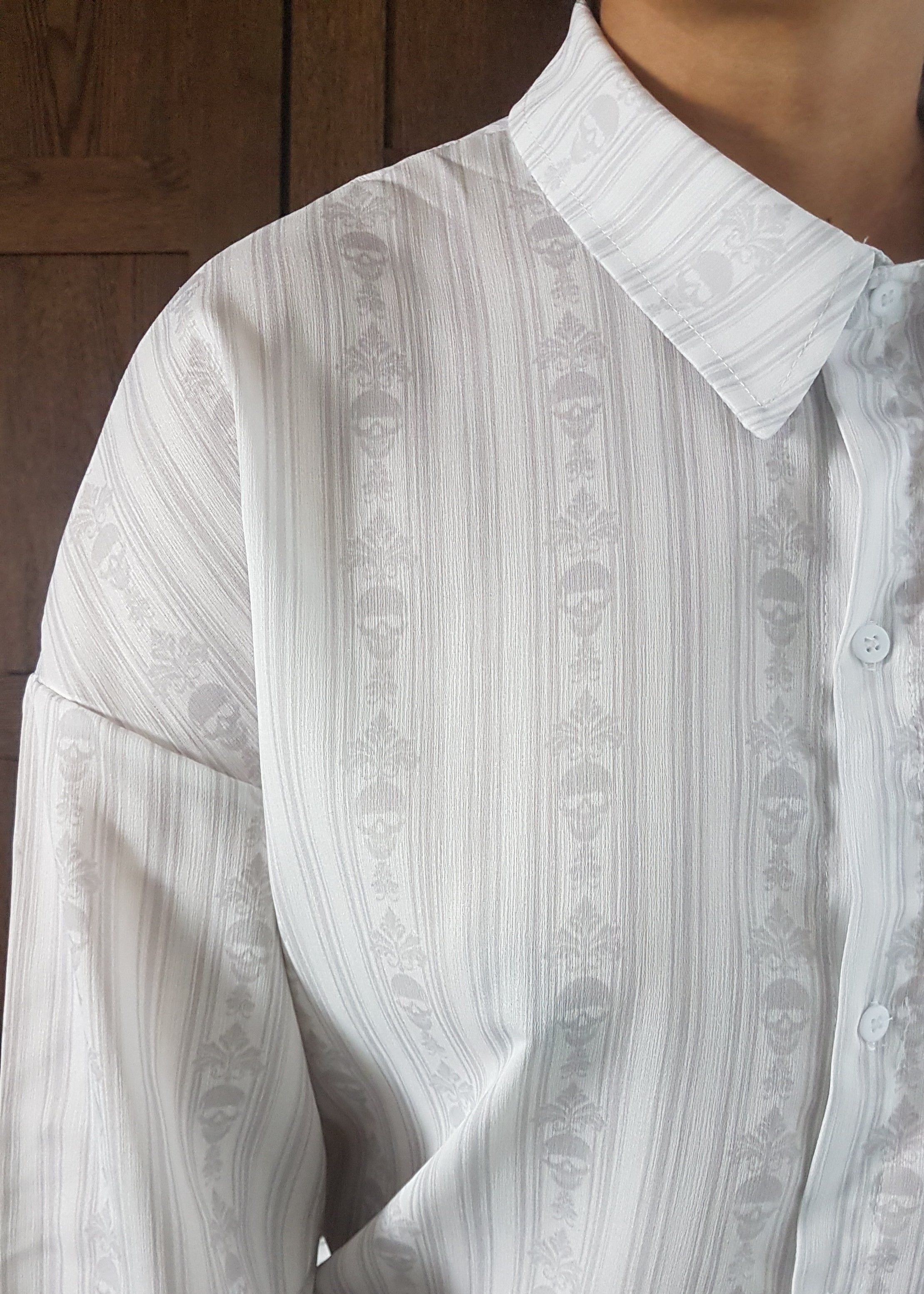 LONG SHIRT (Baroque Skull Stripes print)