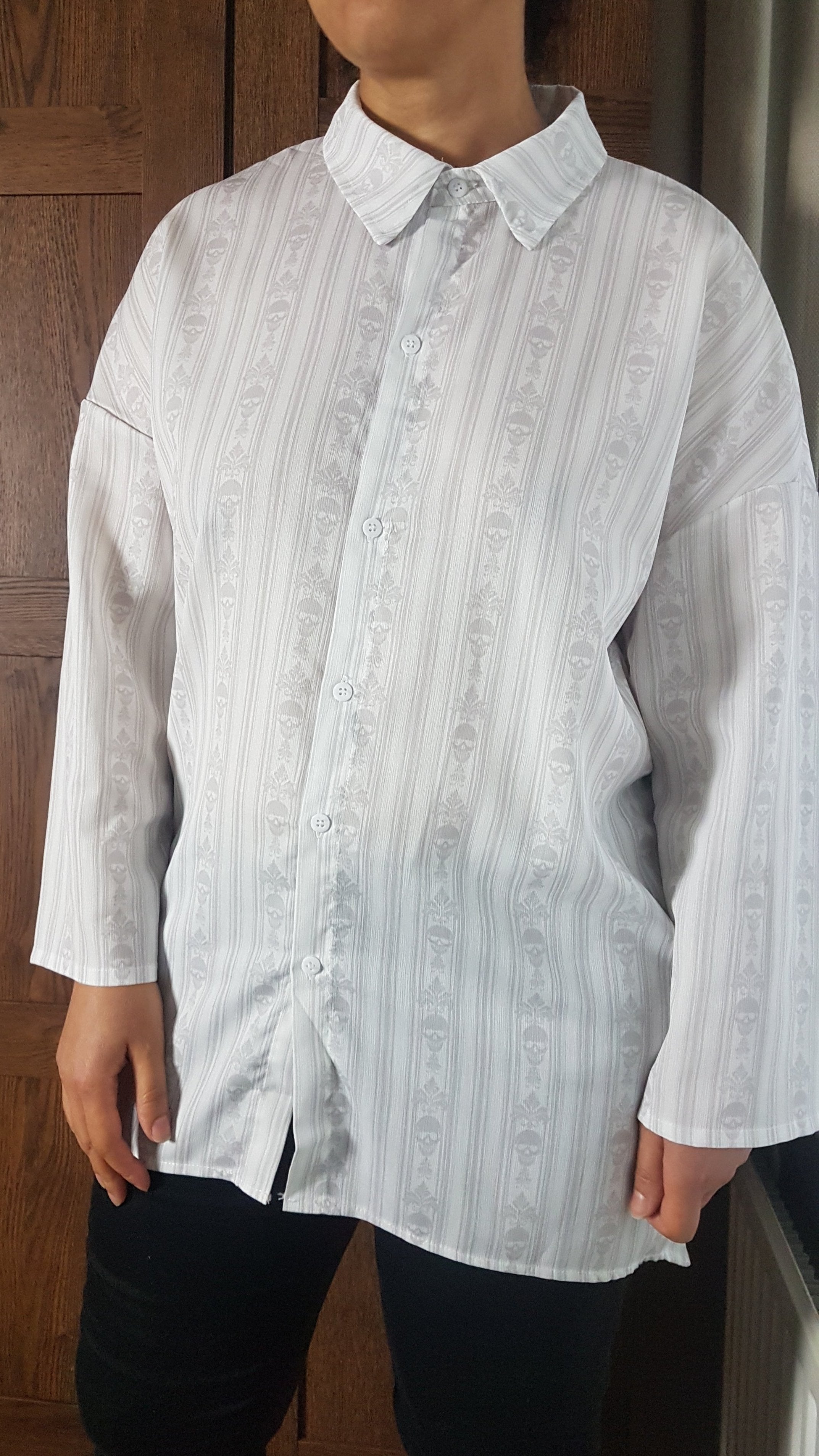 LONG SHIRT (Baroque Skull Stripes print)