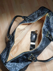 BLACK HOLDALL BAG (Ravens & Blossoms print)