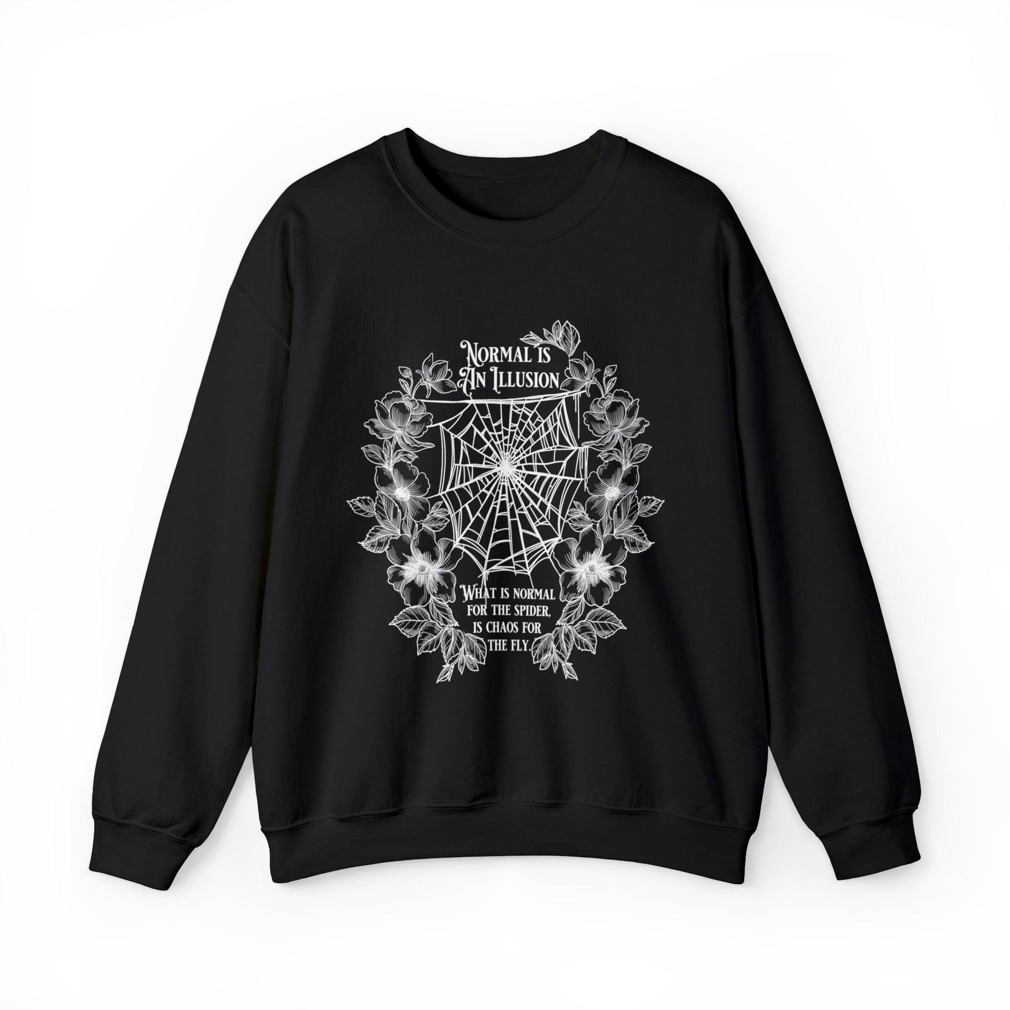 NORMAL IS AN ILLUSION sweatshirt | THEBLACKWARDROBE.COM.