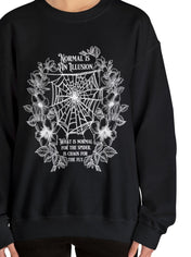 NORMAL IS AN ILLUSION sweatshirt | THEBLACKWARDROBE.COM.