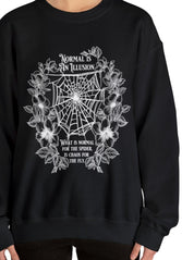 NORMAL IS AN ILLUSION sweatshirt | THEBLACKWARDROBE.COM.
