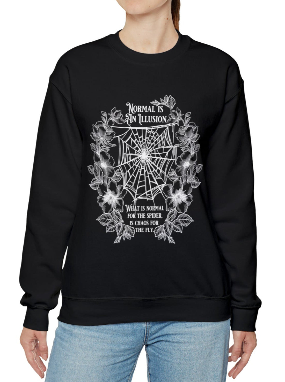NORMAL IS AN ILLUSION sweatshirt | THEBLACKWARDROBE.COM.