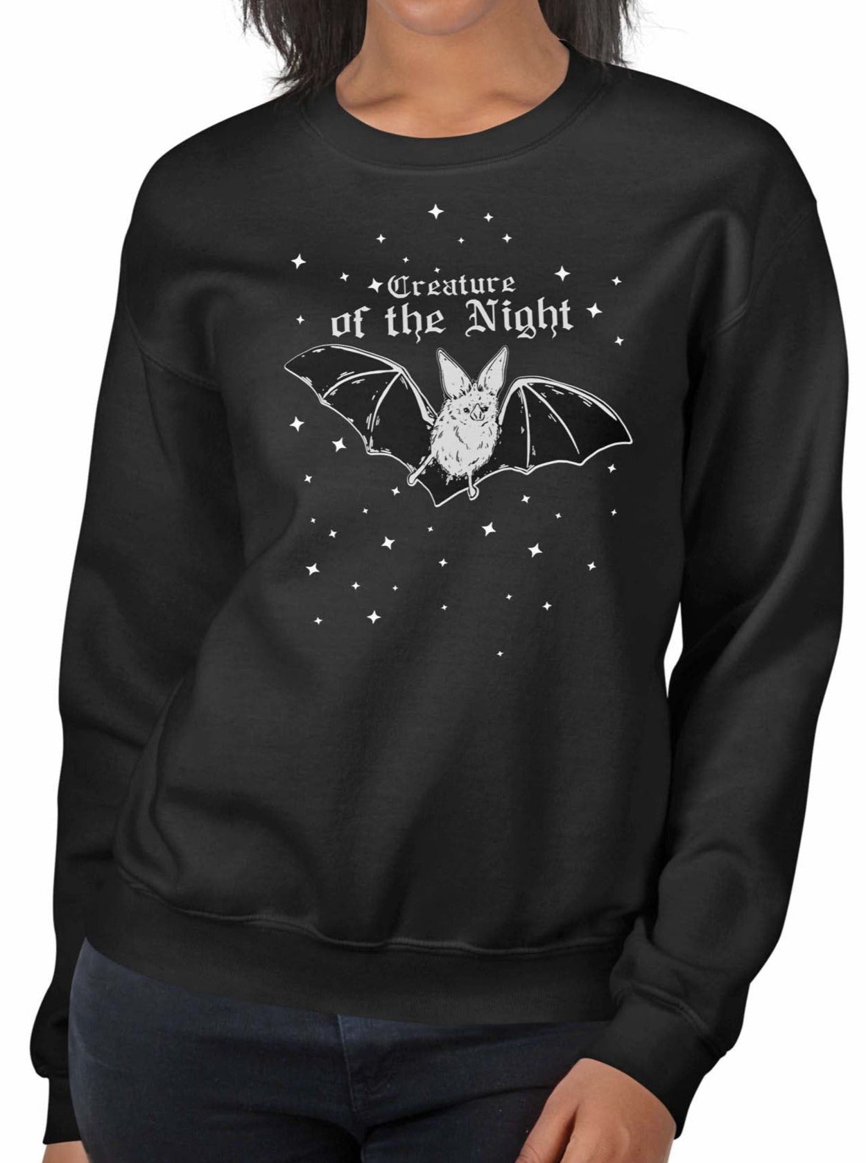 BAT CREATURE OF THE NIGHT sweatshirt | THEBLACKWARDROBE.COM.