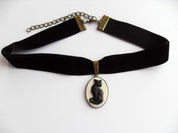 CAT CAMEO CHOKER | THEBLACKWARDROBE.COM.
