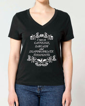 (V-NECK) CAFFEINE THOUGHTS t-shirt