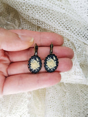 SMALL VICTORIAN ROSE CAMEO EARRINGS (IVORY)