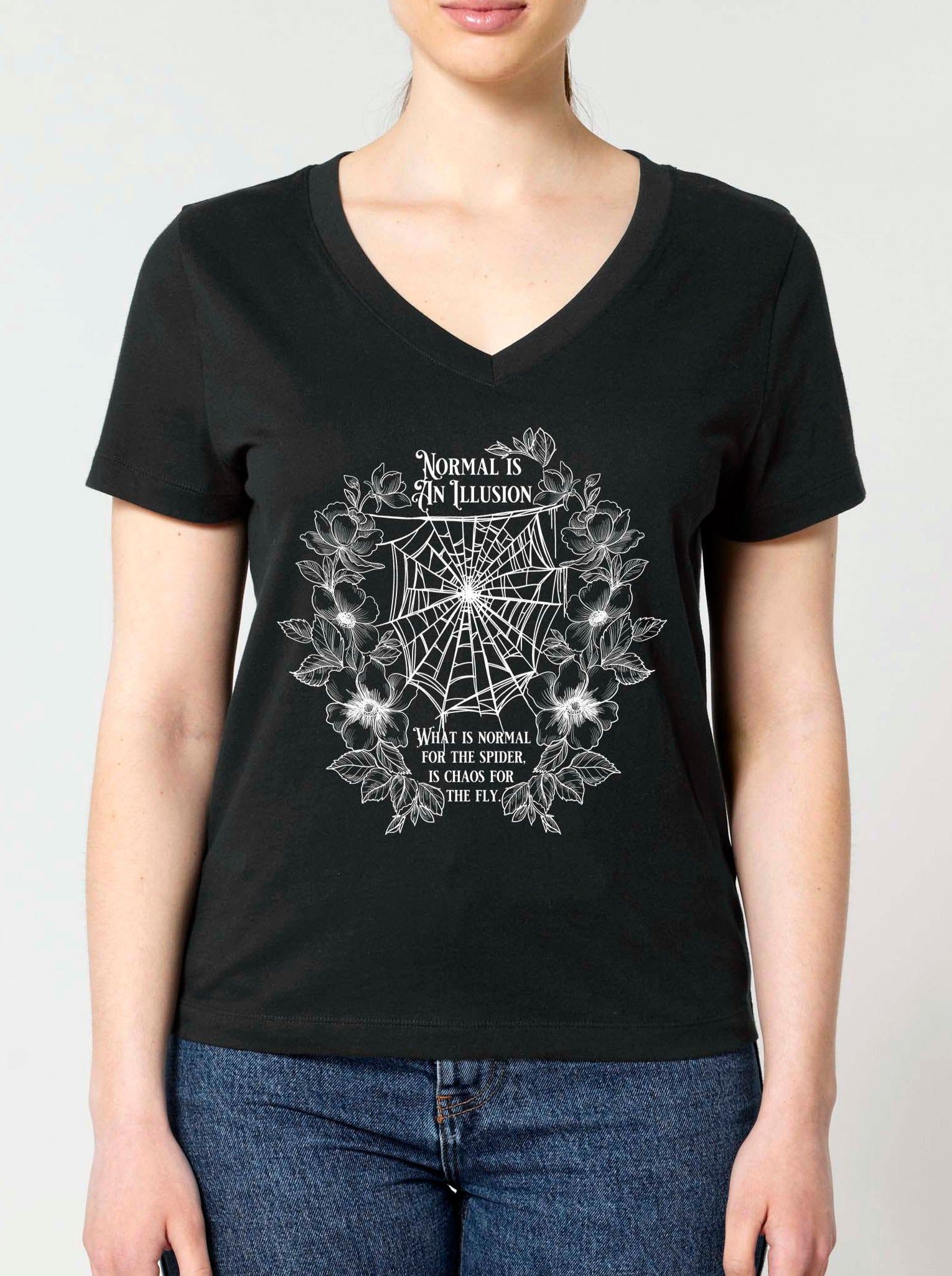 (V-NECK) NORMAL IS AN ILLUSION t-shirt