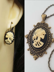 LADY SKULL CAMEO JEWELLERY SET