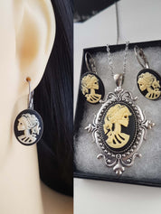 LADY SKULL CAMEO JEWELLERY SET