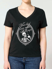 (V-NECK) WEARS BLACK, LOVES COFFEE, AVOIDS PEOPLE t-shirt