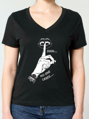 (V-NECK) SHHH...NO ONE CARES t-shirt