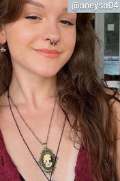 GOTHIC ORNATE LADY SKULL CAMEO NECKLACE