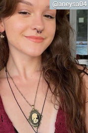 GOTHIC ORNATE LADY SKULL CAMEO NECKLACE