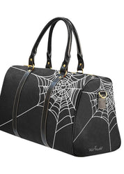 BLACK HOLDALL DUFFLE BAG (spiderweb print)