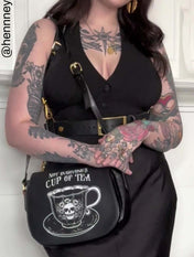 BLACK CROSSBODY SADDLE BAG