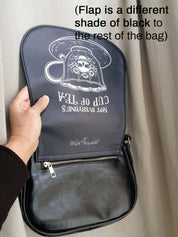 BLACK CROSSBODY SADDLE BAG