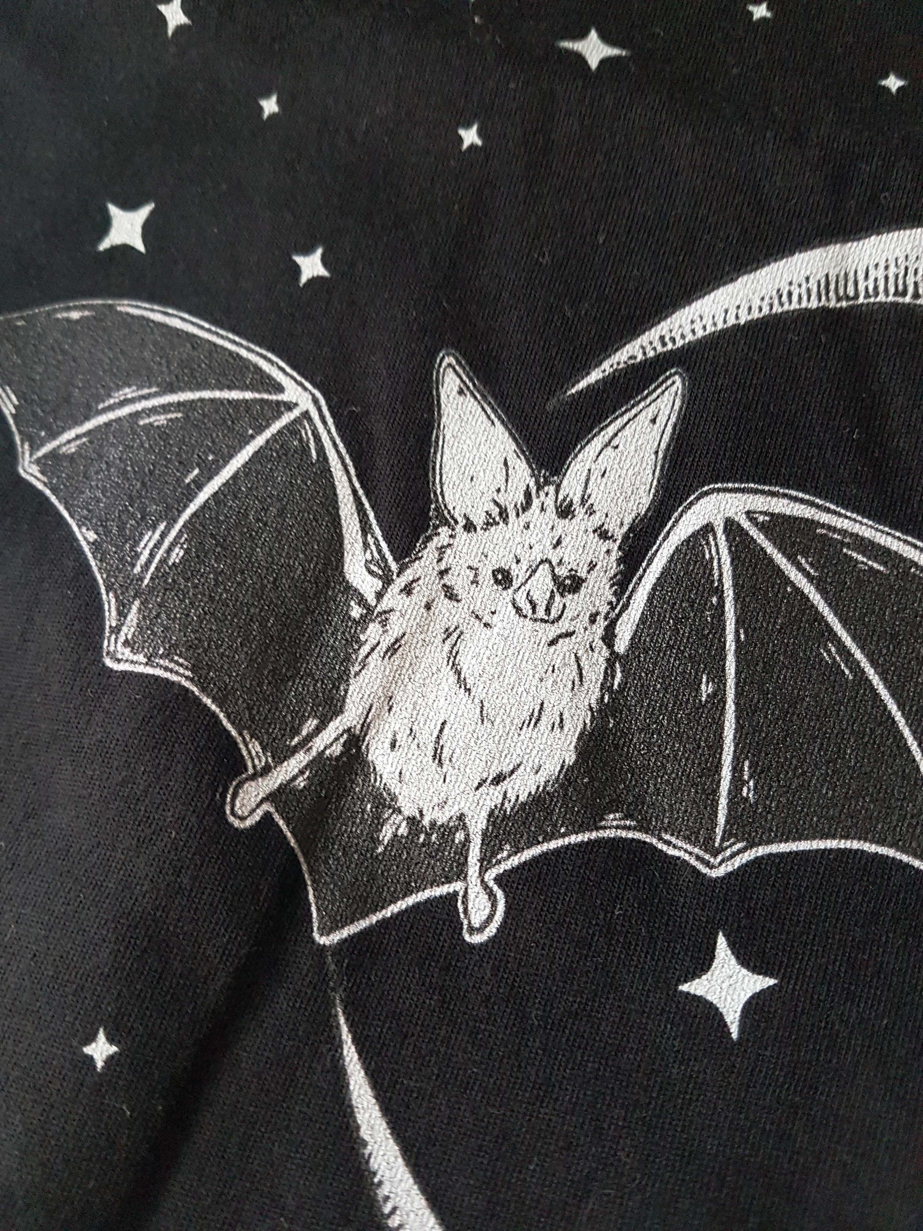 BAT AND MOON - creepy cute celestial vintage graphic t-shirt | THEBLACKWARDROBE.COM.