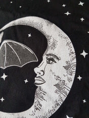 BAT AND MOON - creepy cute celestial vintage graphic t-shirt | THEBLACKWARDROBE.COM.