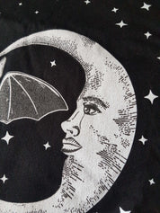 BAT AND MOON - creepy cute celestial vintage graphic t-shirt | THEBLACKWARDROBE.COM.