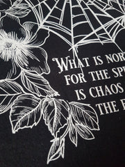 NORMAL IS AN ILLUSION - Morticia Addams quote t-shirt | THEBLACKWARDROBE.COM.