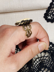 LADY SKULL SKELETON CAMEO RING | THEBLACKWARDROBE.COM.