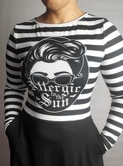 ALLERGIC TO THE SUN STRIPED DRESS - handmade to order | THEBLACKWARDROBE.COM.