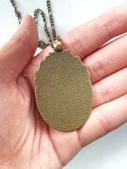 LADY SKULL SKELETON CAMEO NECKLACE | THEBLACKWARDROBE.COM.