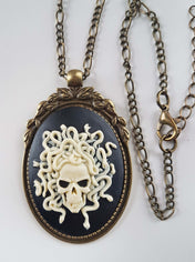 MEDUSA SKULL CAMEO NECKLACE | THEBLACKWARDROBE.COM.