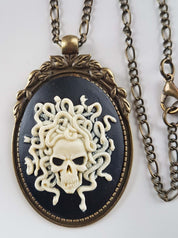MEDUSA SKULL CAMEO NECKLACE | THEBLACKWARDROBE.COM.