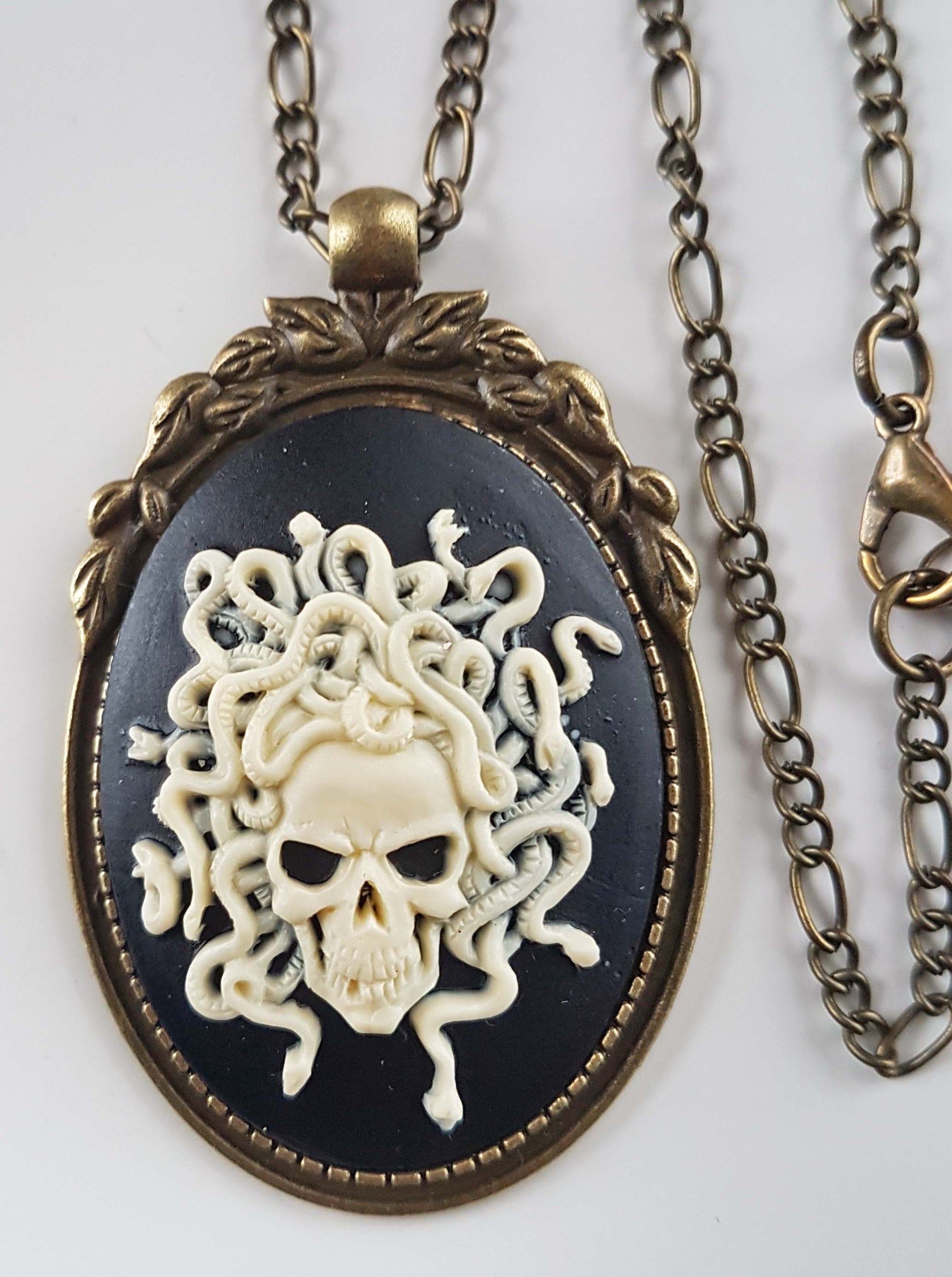 MEDUSA SKULL CAMEO NECKLACE | THEBLACKWARDROBE.COM.