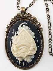 OUIJA PLANCHETTE CAMEO NECKLACE | THEBLACKWARDROBE.COM.