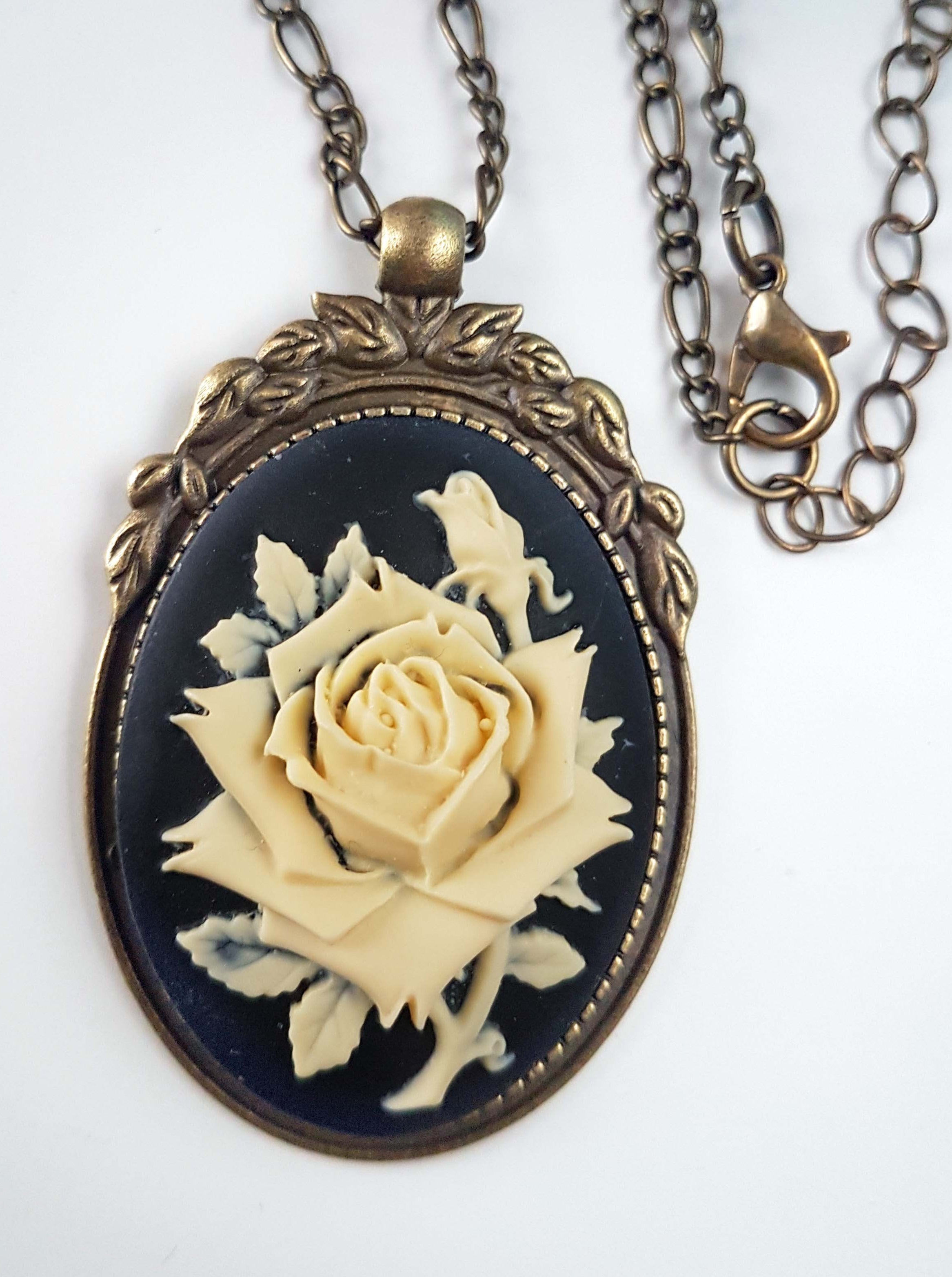Rose hotsell cameo necklace