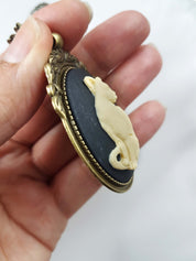 CAT CAMEO NECKLACE | THEBLACKWARDROBE.COM.