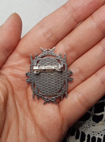 GOTHIC RAVEN CAMEO MINI-BROOCH | THEBLACKWARDROBE.COM.