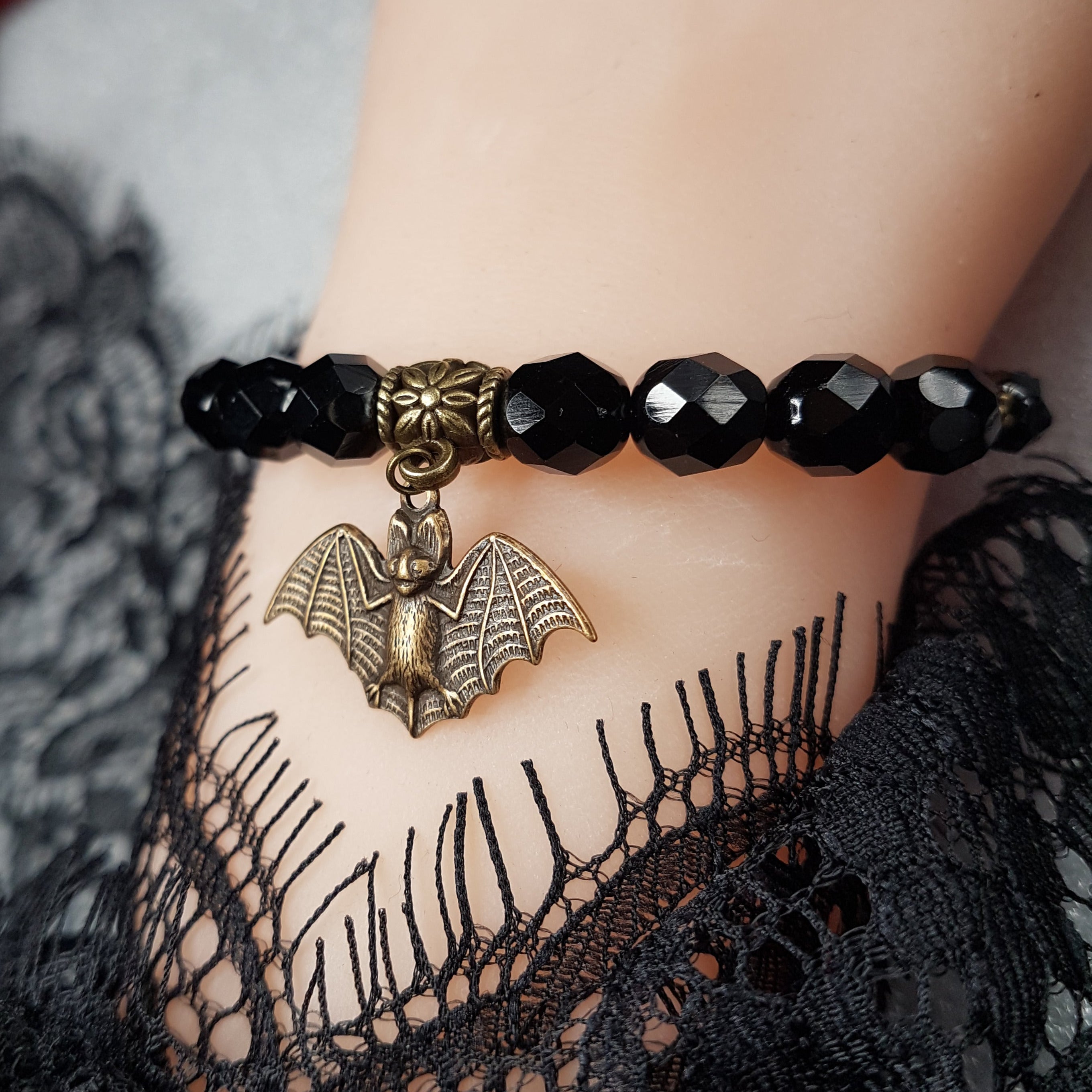 LARGE BAT CRYSTALS BRACELET | THEBLACKWARDROBE.COM.