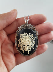 MEDUSA SKULL CAMEO NECKLACE | THEBLACKWARDROBE.COM.