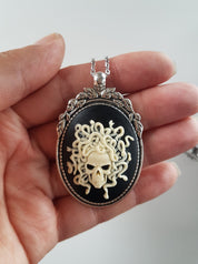 MEDUSA SKULL CAMEO NECKLACE | THEBLACKWARDROBE.COM.