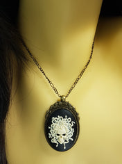 MEDUSA SKULL CAMEO NECKLACE | THEBLACKWARDROBE.COM.