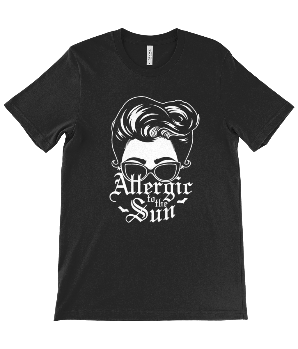 ALLERGIC TO THE SUN - retro Goth graphic t-shirt | THEBLACKWARDROBE.COM.