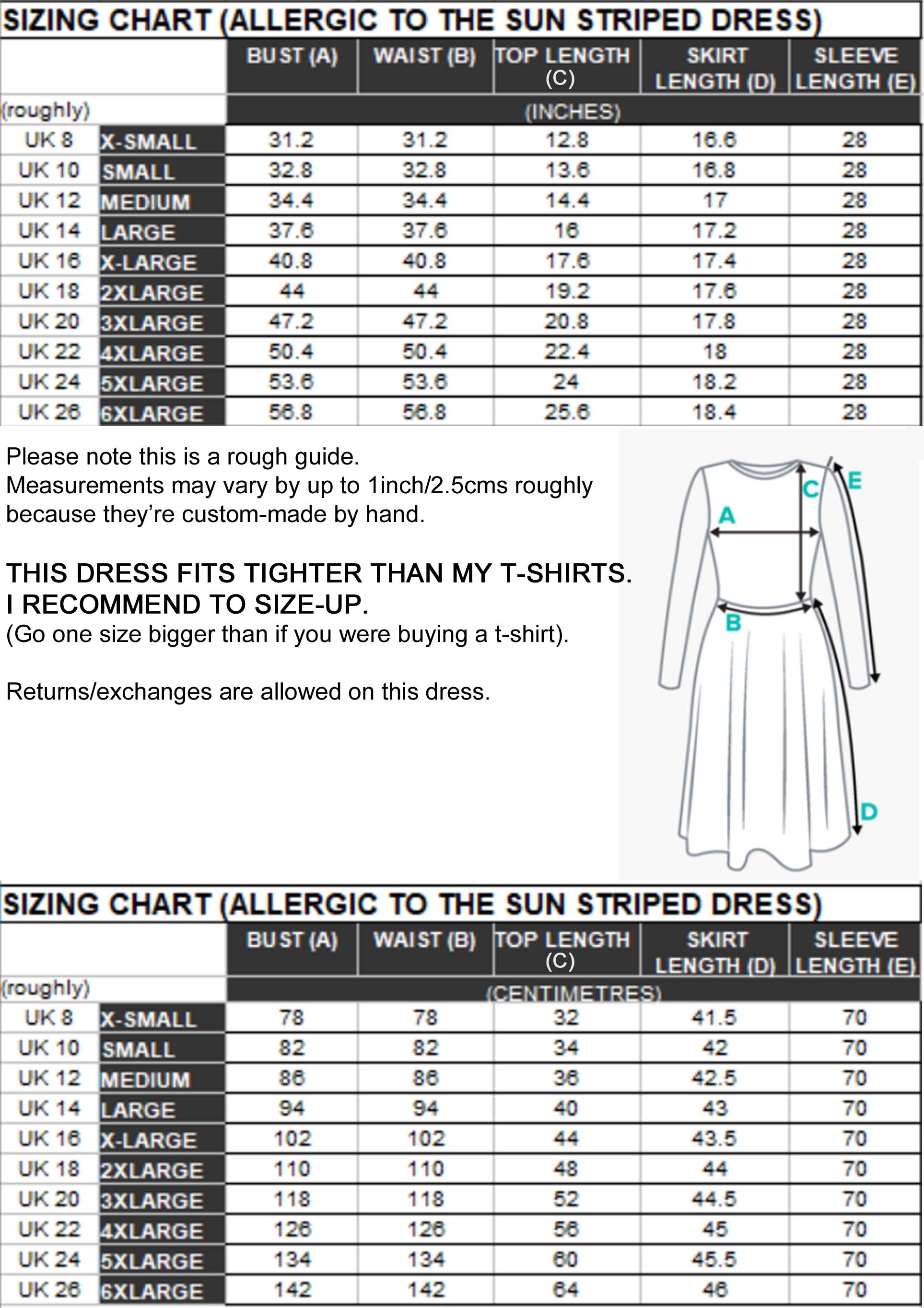 ALLERGIC TO THE SUN STRIPED DRESS - handmade to order | THEBLACKWARDROBE.COM.